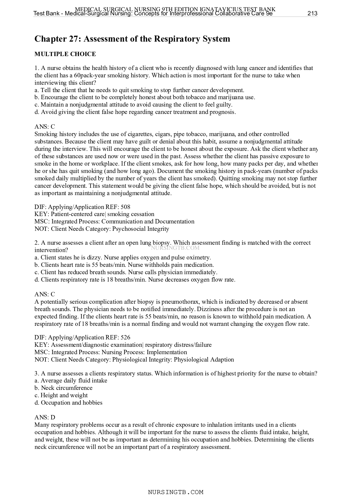 Preview image for Chapter 27: Assessment of the Respiratory System